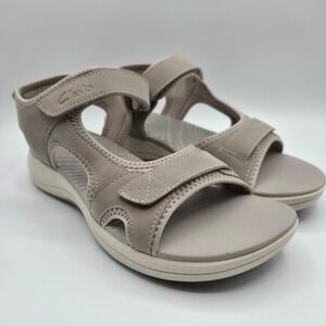 NIB Clarks Cloudsteppers Mira Bay Stone Sport Sandals Womens 8 W Wide 26171413